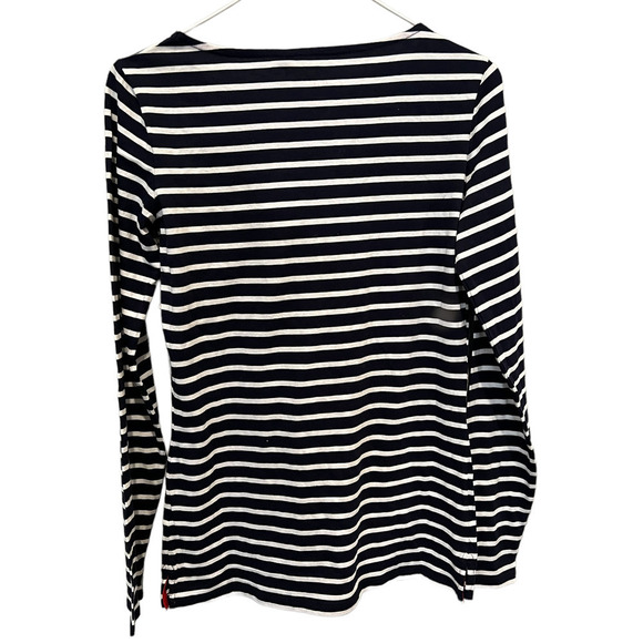 BODEN Christmas Breton Shirt In Glitter Pom Holly (US/2) - Picture 4 of 7